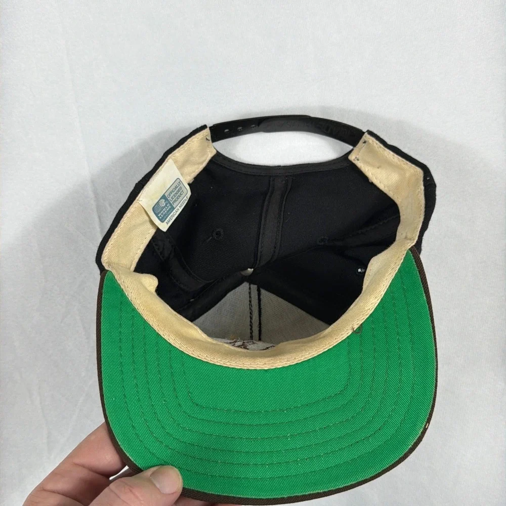 American Needle San Antonio Riders WLAF Vintage Snapback Hat‎ OSFA Black Brown